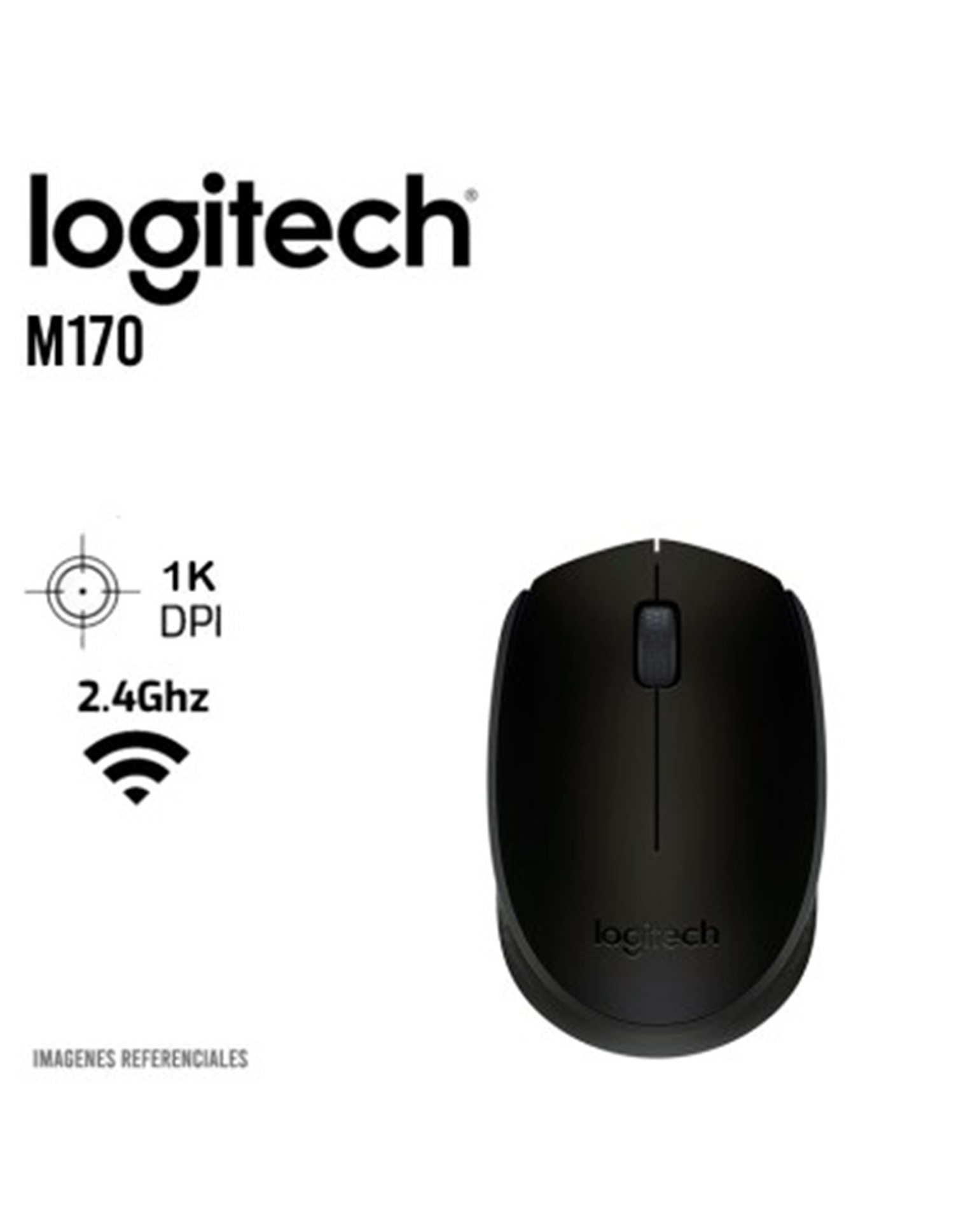 MOUSE LOGITECH INALAMBRICO M170 BLACK - 3