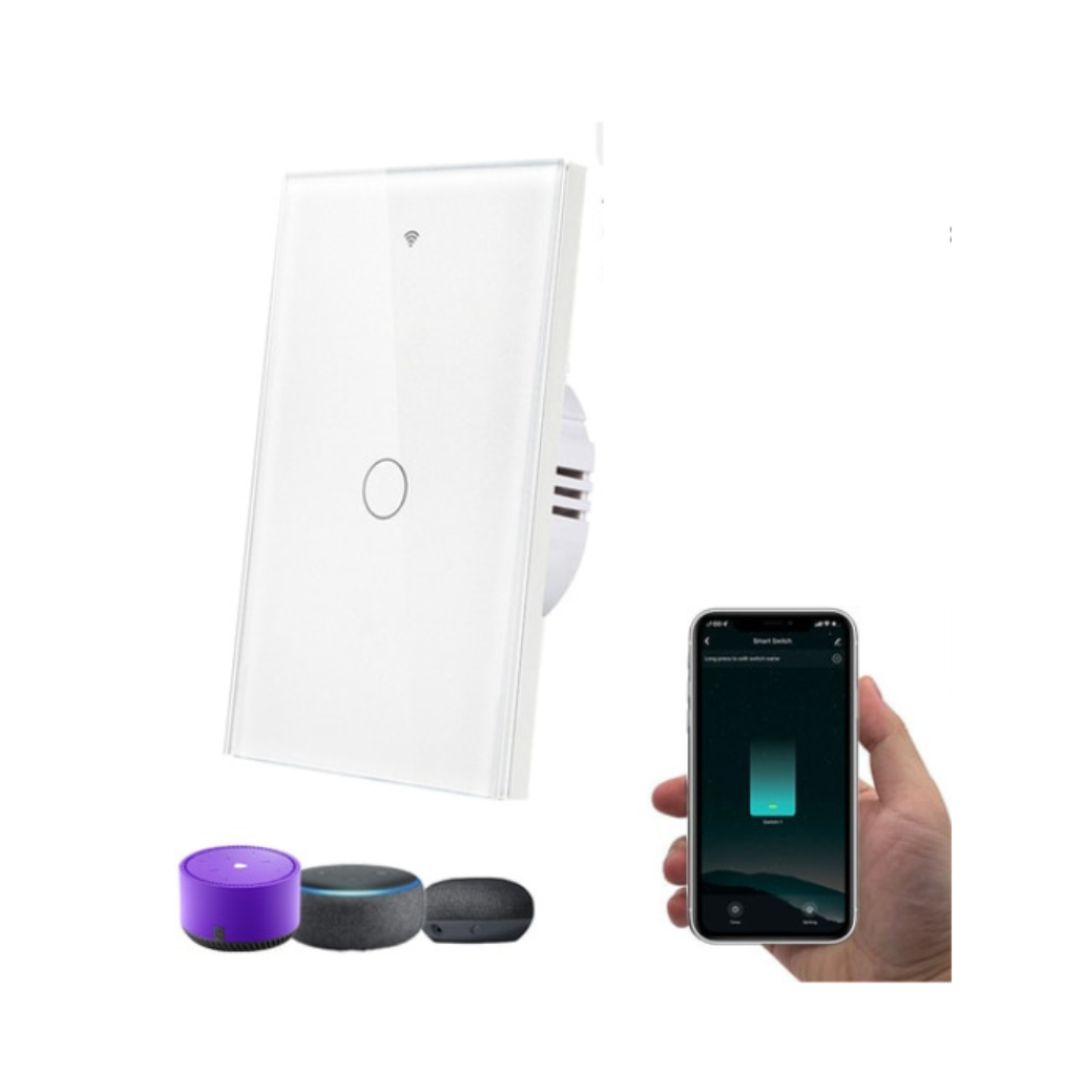 INTERRUPTOR WT01 INTELIGENTE WIFI SIMPLE NEGRO - 1