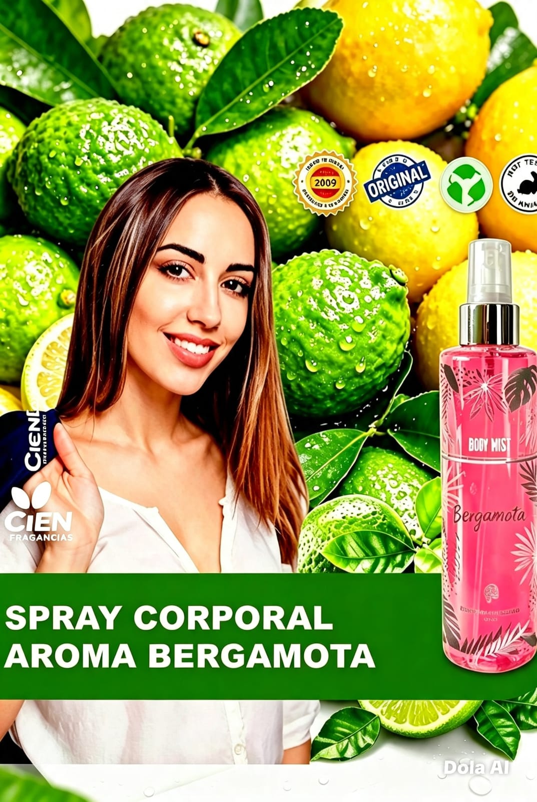 BODYMIST VEGANO CIENFRAGANCIAS ESPAÑA BERGAMOTA 200ml El MEJOR AROMA PARA TODA EDAD PREMIUM 24H - 5