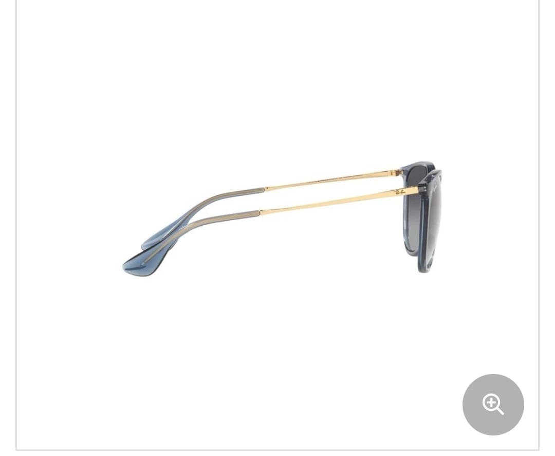 LENTES DE SOL UNISEX UV400 ITALIANOS DE LUJO AZUL TRANSPARENTE CON PATILLAS DORADAS METÁLICAS - 4
