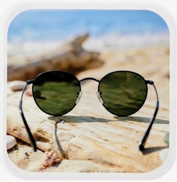 LENTES DE SOL UNISEX UV400 DE LUJO ITALIANOS NEGROS CON LUNAS GREEN MIRROR BLUE Y PATILLAS METÁLICAS NEGRO - 4