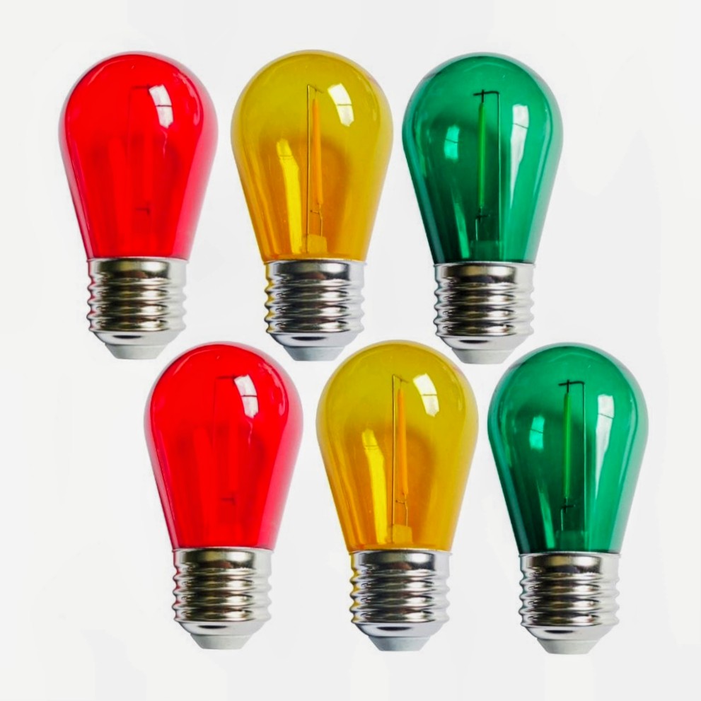 FOCOS LED VINTANGE DE COLORES VERDE ROJO AMARILLO CAJA X6 UNID E27 2W ORANGE PACK X2 / ... - 3