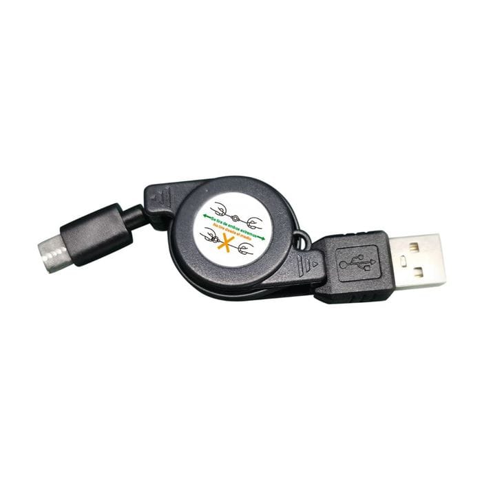 CABLE RETRÁCTIL CARGA RAPIDA MULTIUSOS ORANGE PACK X2 80CM NEGRO COMPATIBLE SMARTPHONE TABLET LAPTOP - 6
