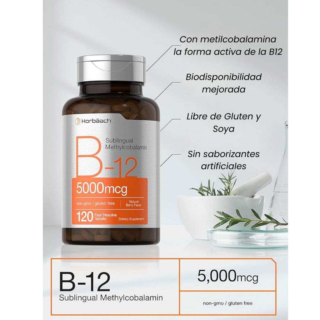 B12 SUBLINGUAL METILCOBALAMINA -120 PASTILLAS - 2