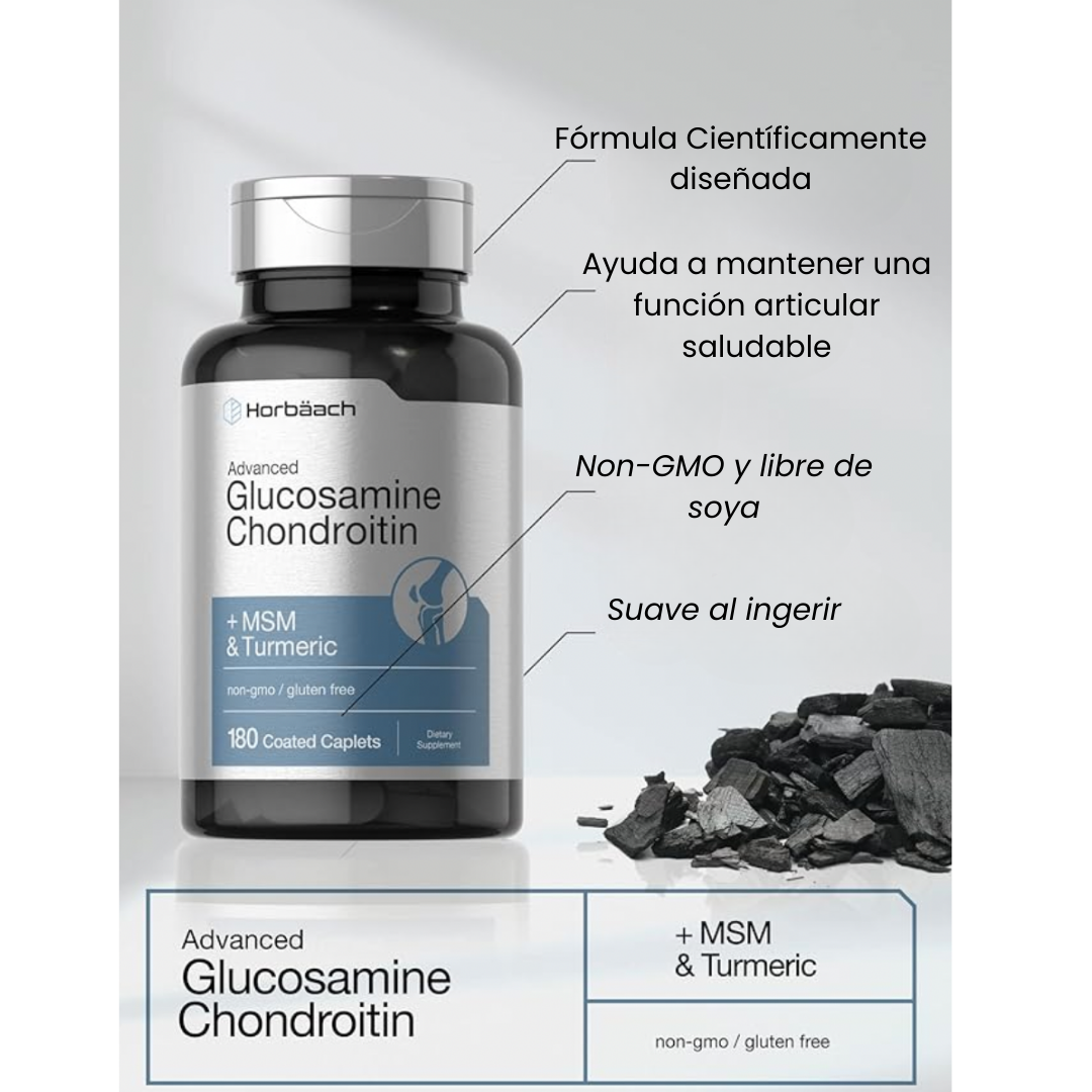 GLUCOSAMINA Y CONDROITINA (180 CÁPSULAS) - HORBAACH - 2