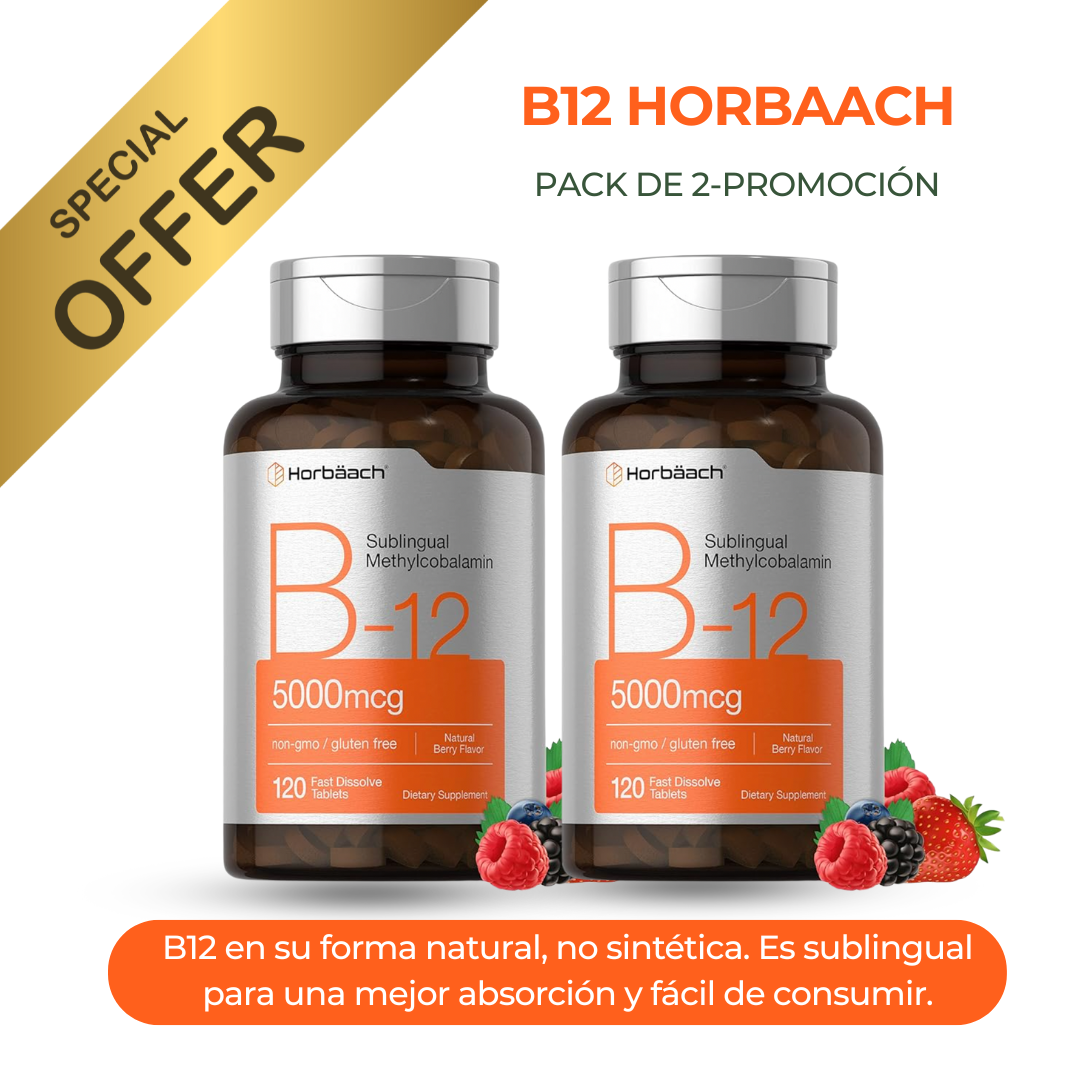 VITAMINA B12 5000 MCG HORBAACH -PACK DE PROMOCIÓN - 1