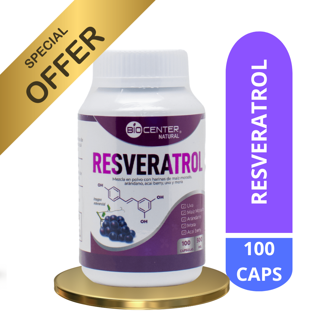 RESVERATROL BIOCENTER- 100 CÁPSULAS - 1