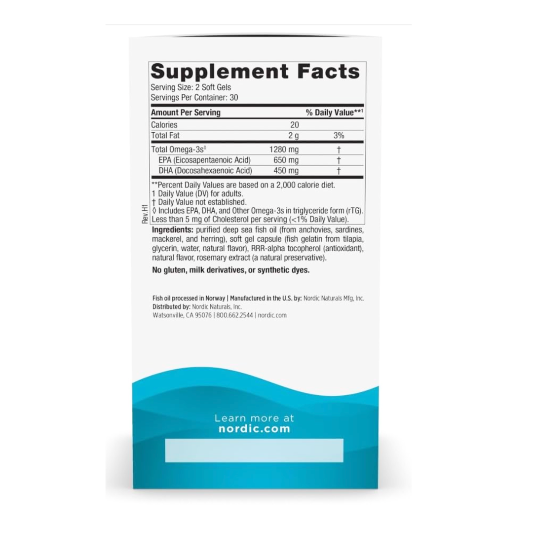 OMEGA 3 PREMIUM 1280 MG NORDIC NATURALS 60 SOFTGELS - 5