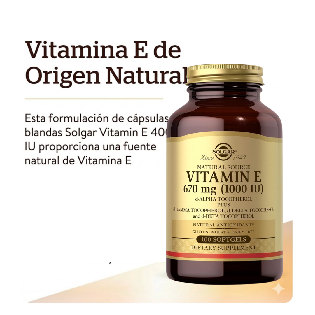 VITAMINA E 1000 IU SOLGAR 100 SOFTGELS - 3