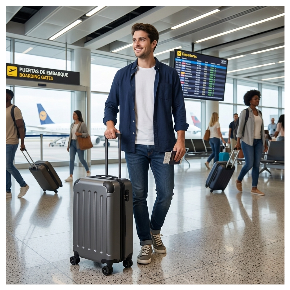 MALETA DE CABINA CON CLAVE CARRY ON 10KG - GRIS - 2