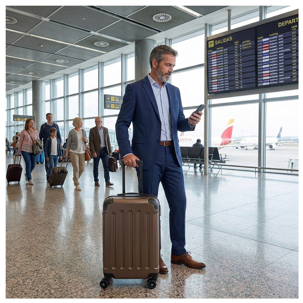 MALETA DE CABINA CON CLAVE CARRY ON 10KG - MARRÓN - 2