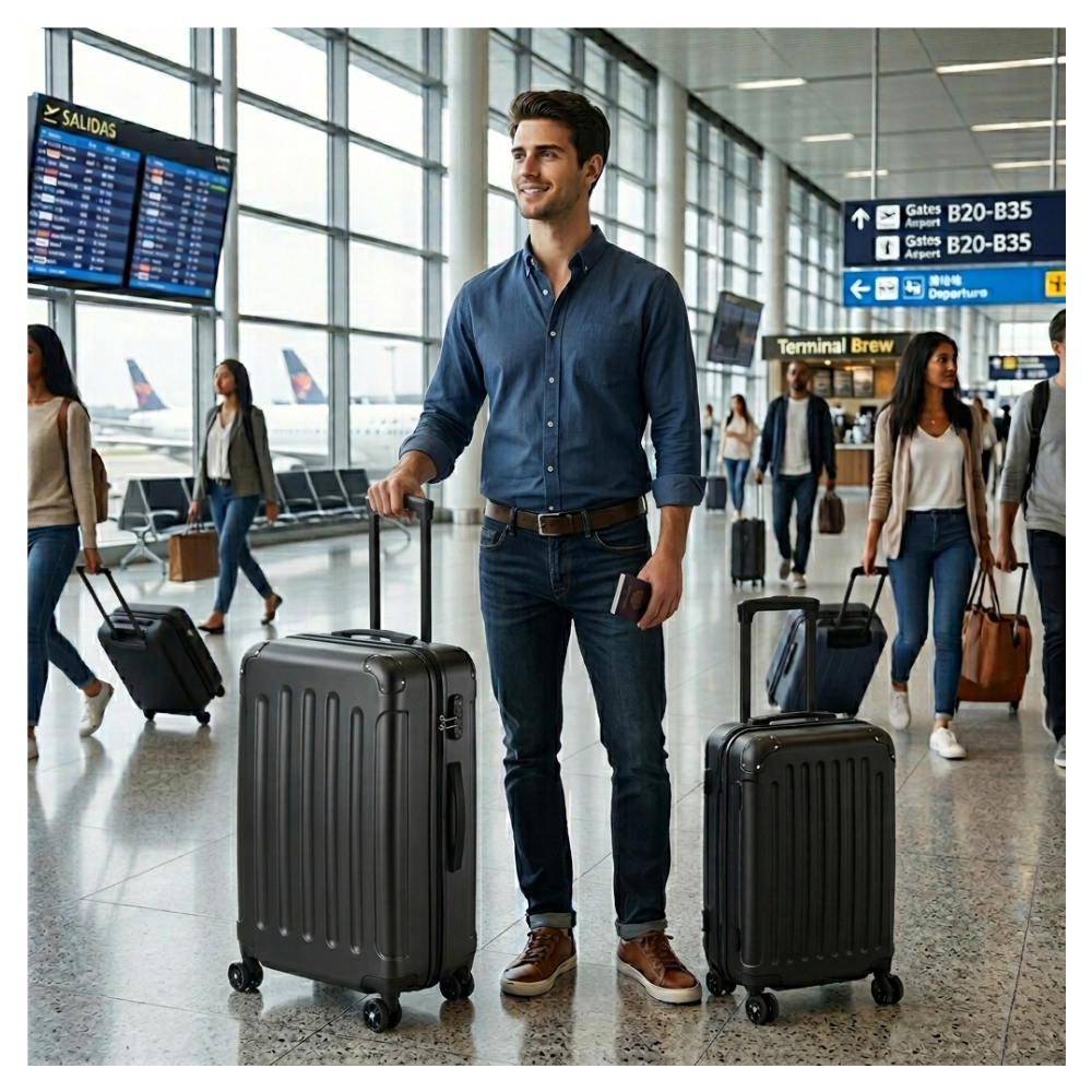 MALETA DE VIAJE GRANDE 23KG NEGRO - 2
