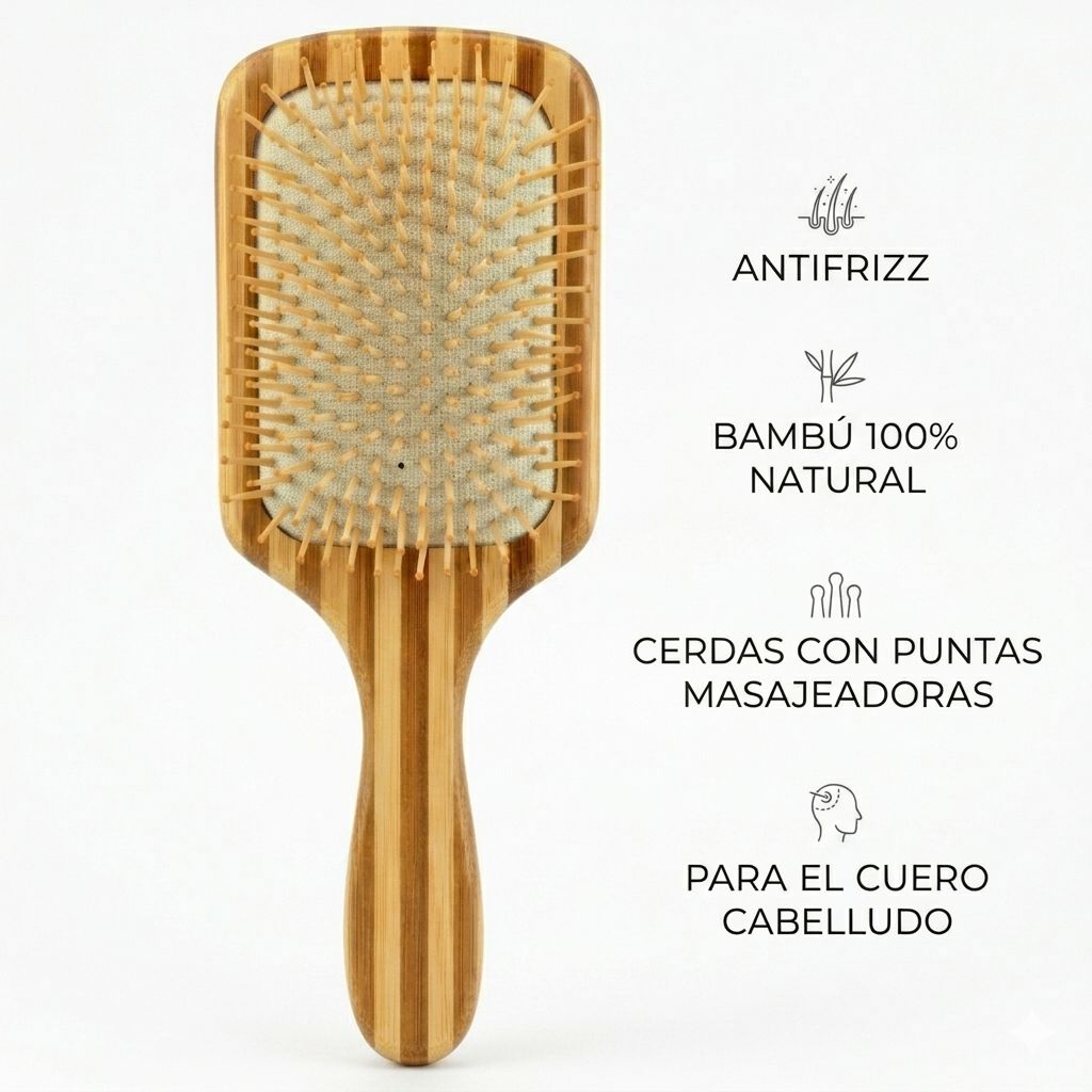 PEINE CEPILLO BAMBÚ GRANDE ANTIFRIZZ ECOAMIGABLE - 3