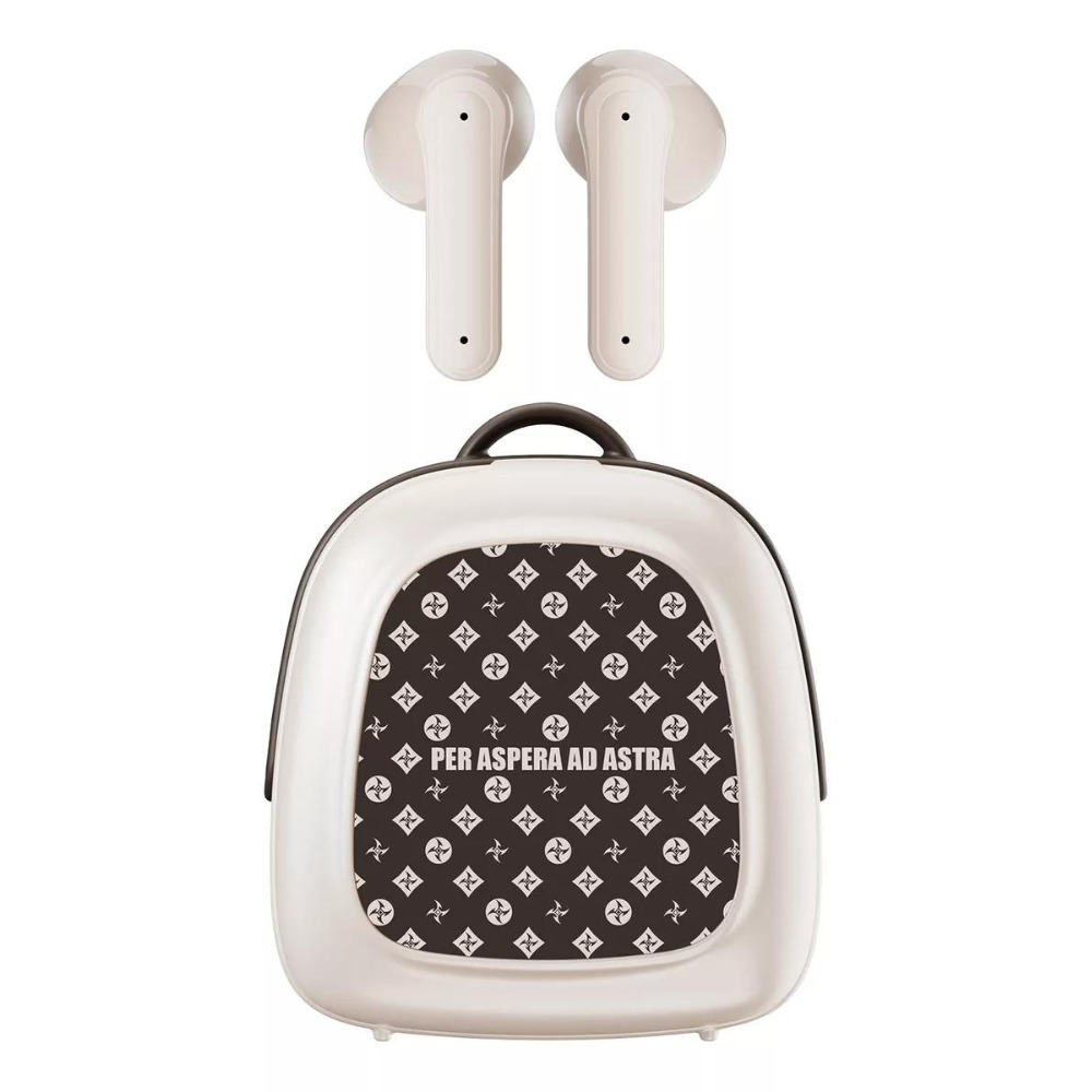 AUDÍFONOS IN-EAR BLUETOOTH FORMA MALETA COLOR BLANCO - 1