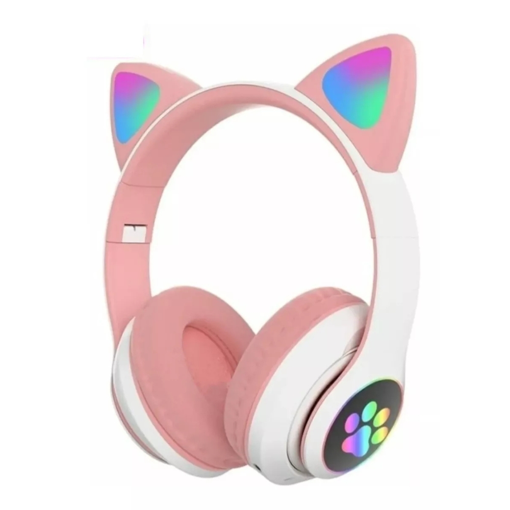 AUDÍFONOS OVER-EAR BLUETOOTH OREJA GATO STN28 COLOR ROSA - 1
