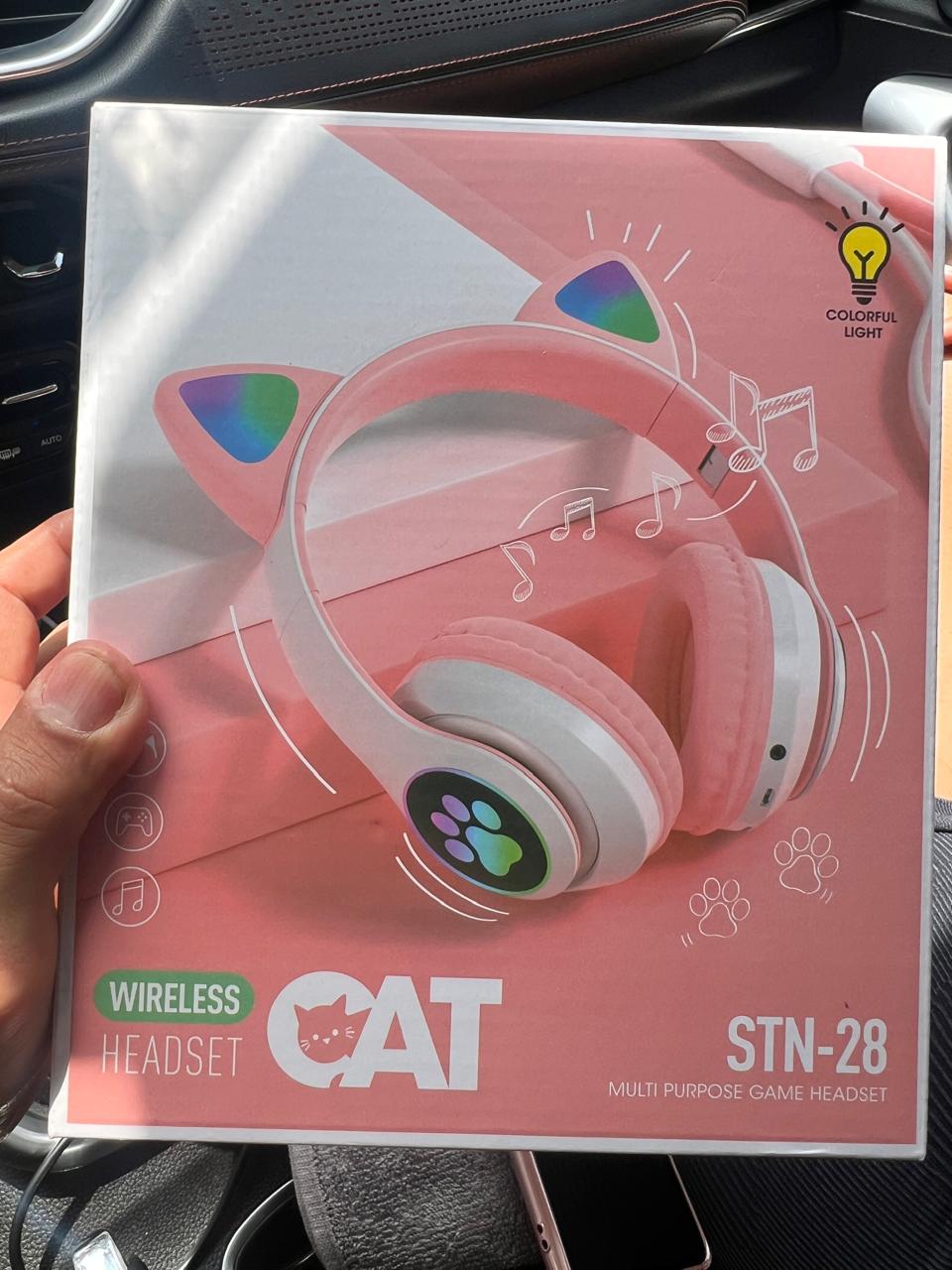 AUDÍFONOS OVER-EAR BLUETOOTH OREJA GATO STN28 COLOR ROSA - 2