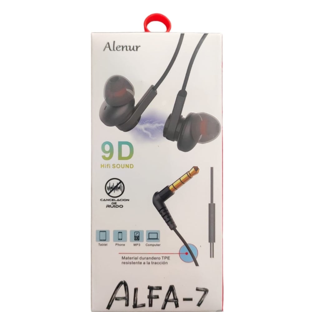 AUDIFONOS ALFA 7 CANCELACION DE RUIDO ALENUR 9D COLOR NEGRO - 3