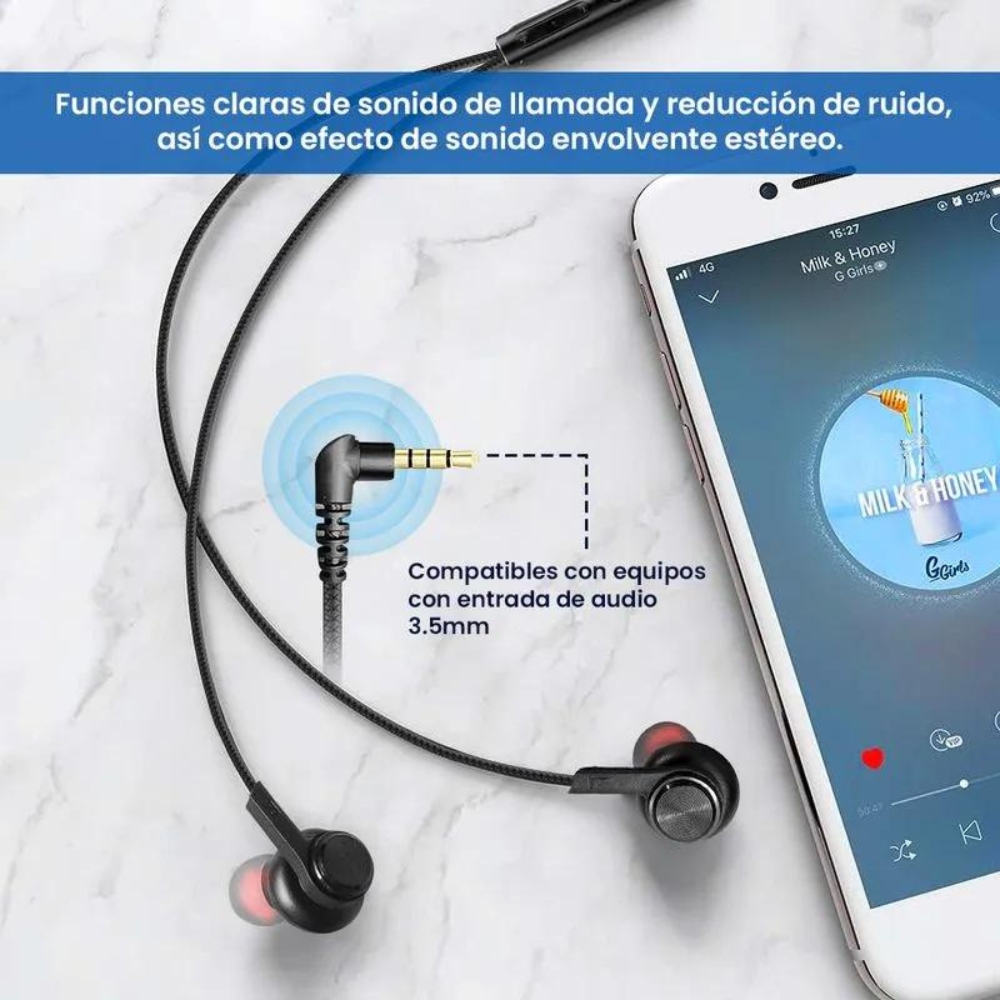 AUDIFONOS ALFA 7 CANCELACION DE RUIDO ALENUR 9D COLOR NEGRO - 6