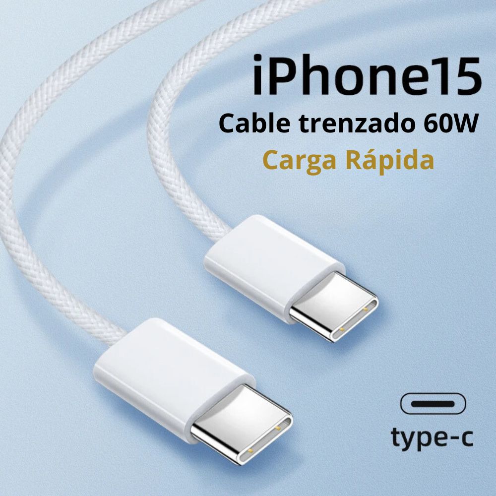 CABLE 60W TIPO C-C 1METRO PARA APPLE - 2
