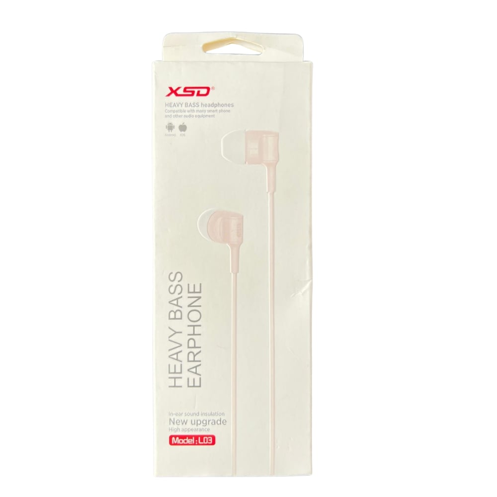 AUDIFONOS DE CABLE XSD COLOR ROSADO - 1