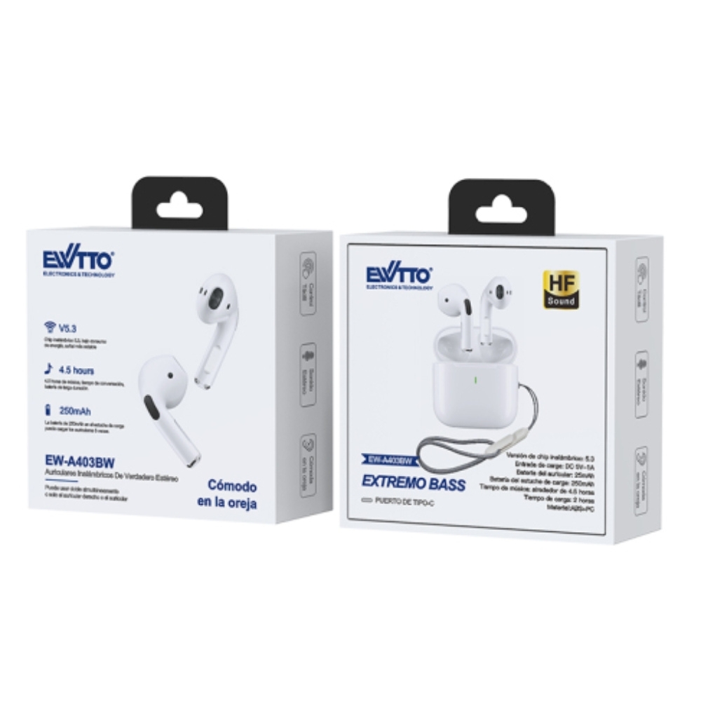 AUDÍFONOS EWTTO IN-EAR PREMIUM V5.3 BLUETOOTH - 3