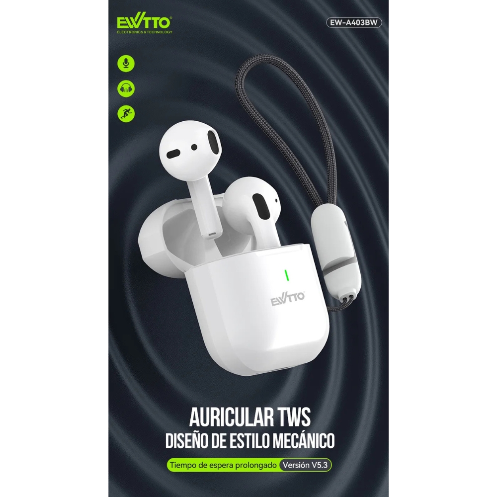 AUDÍFONOS EWTTO IN-EAR PREMIUM V5.3 BLUETOOTH - 4
