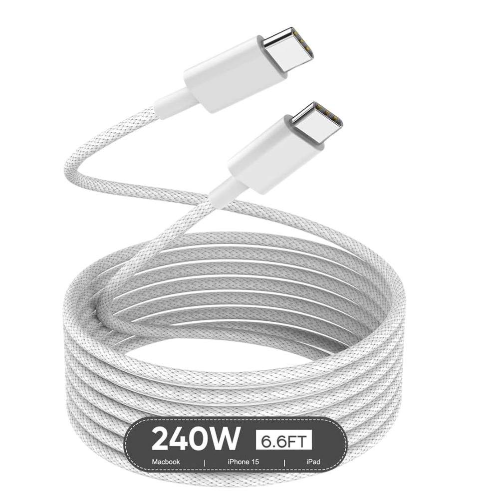 CABLE TIPO C TRENZADO MACBOOK 240W - 2 METROS - 1