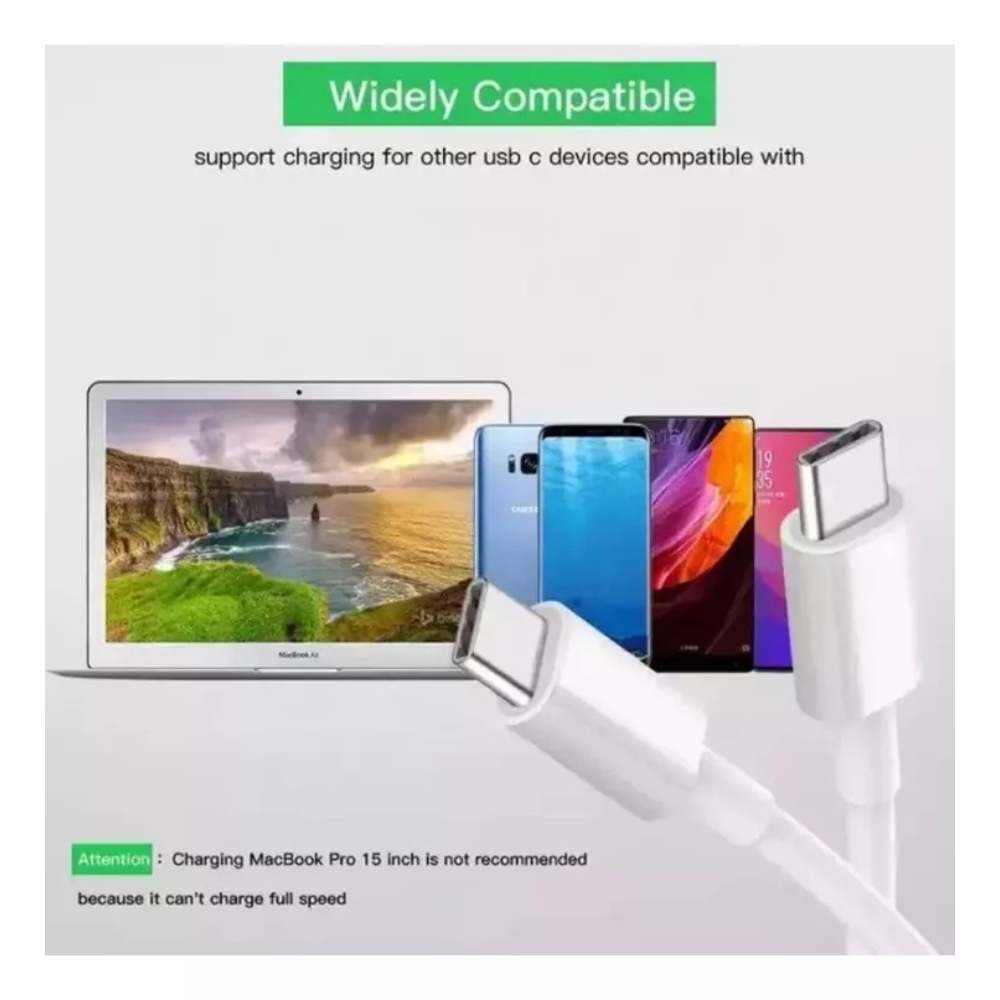 CABLE TIPO C PARA APPLE Y SAMSUNG 100W - 2 METROS - 3