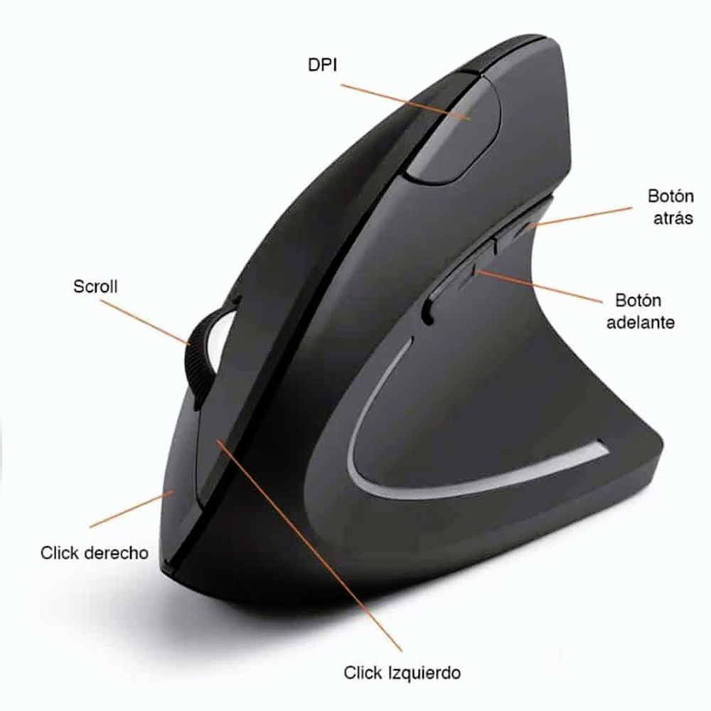 MOUSE INALAMBRICO VERTICAL RECARGABLE - 2