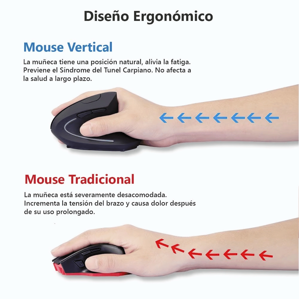 MOUSE INALAMBRICO VERTICAL RECARGABLE - 3