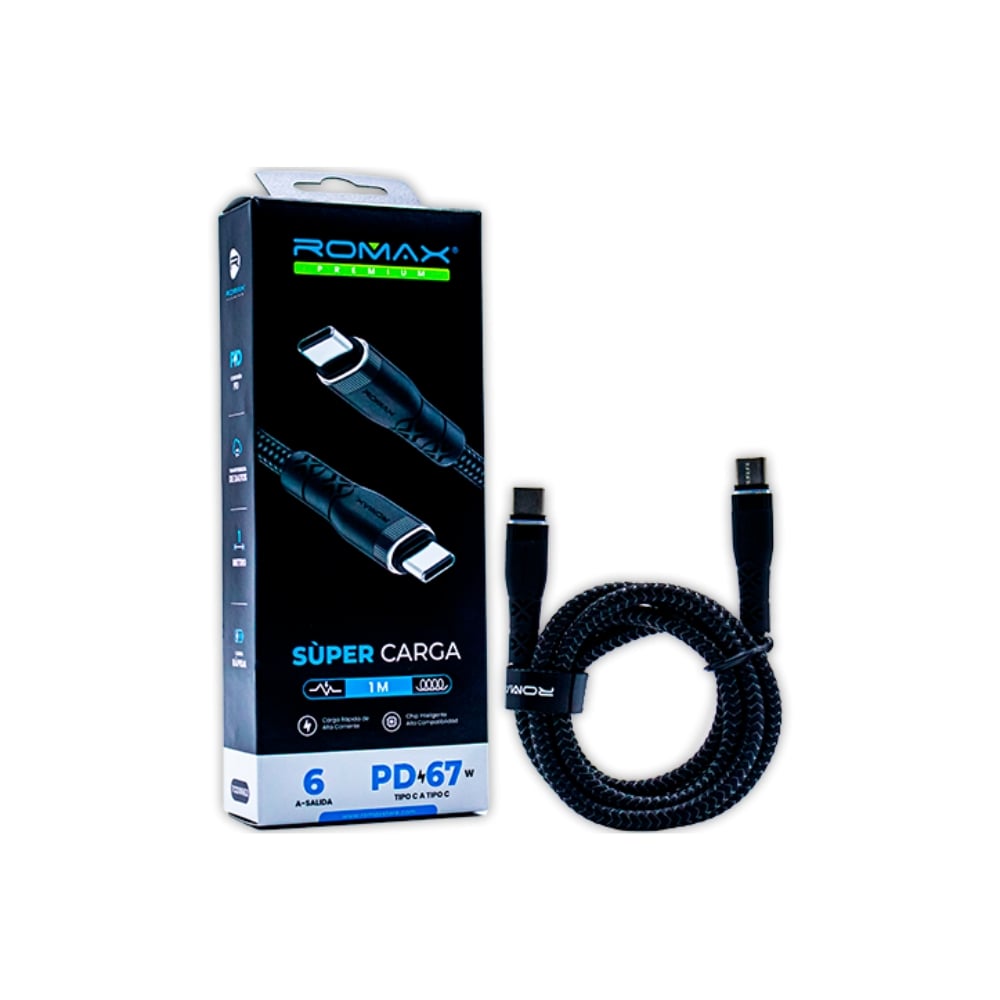 CABLE USB-C 67W 6A - ROMAX - 1