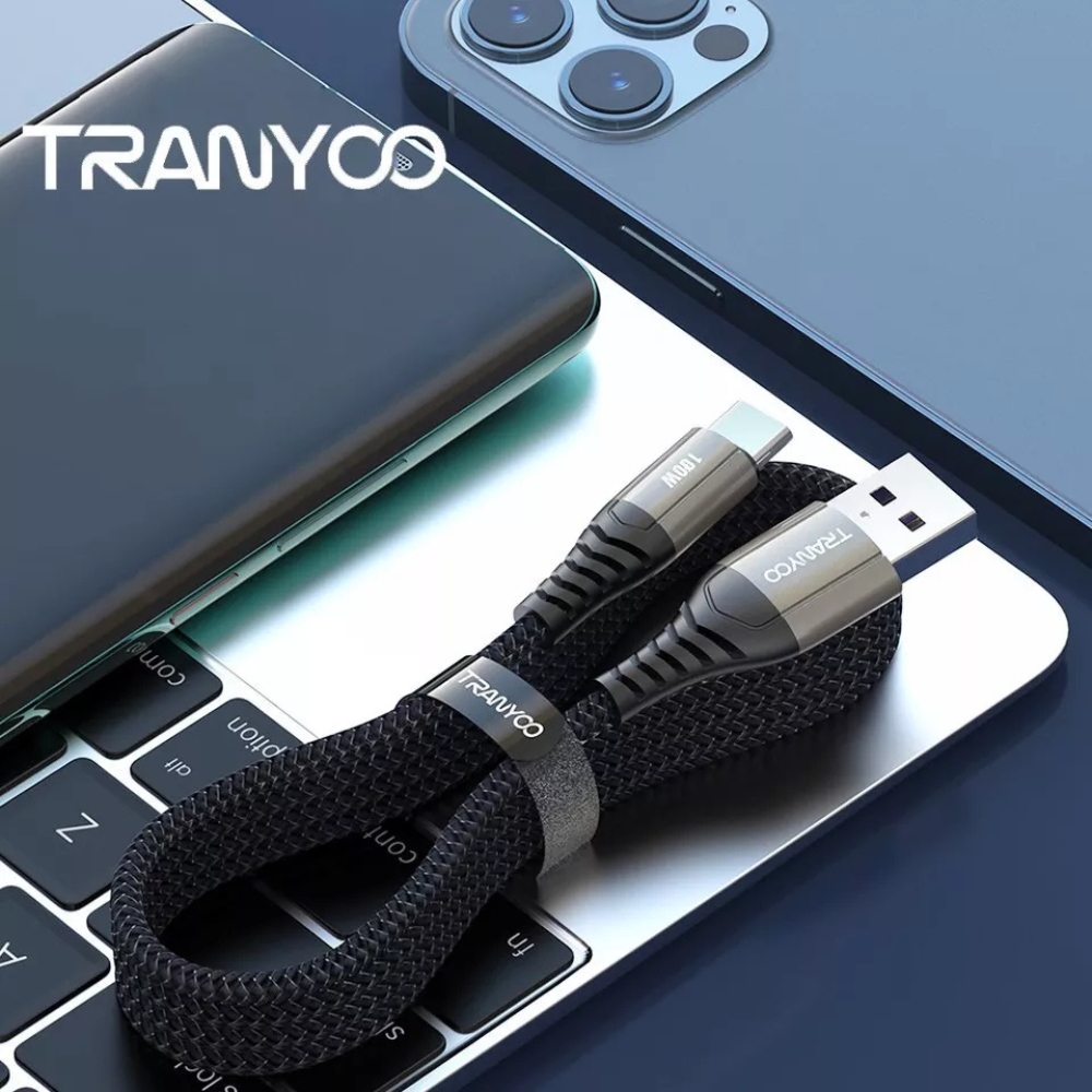 CABLE TRENZADO 100W NEGRO 2M TRANYOO - 2