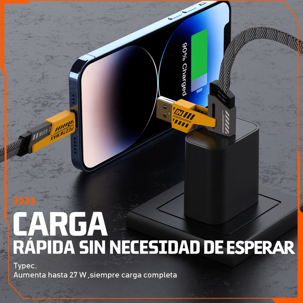 CABLE USB-C 4 EN 1 CARGA RÁPIDA - 4