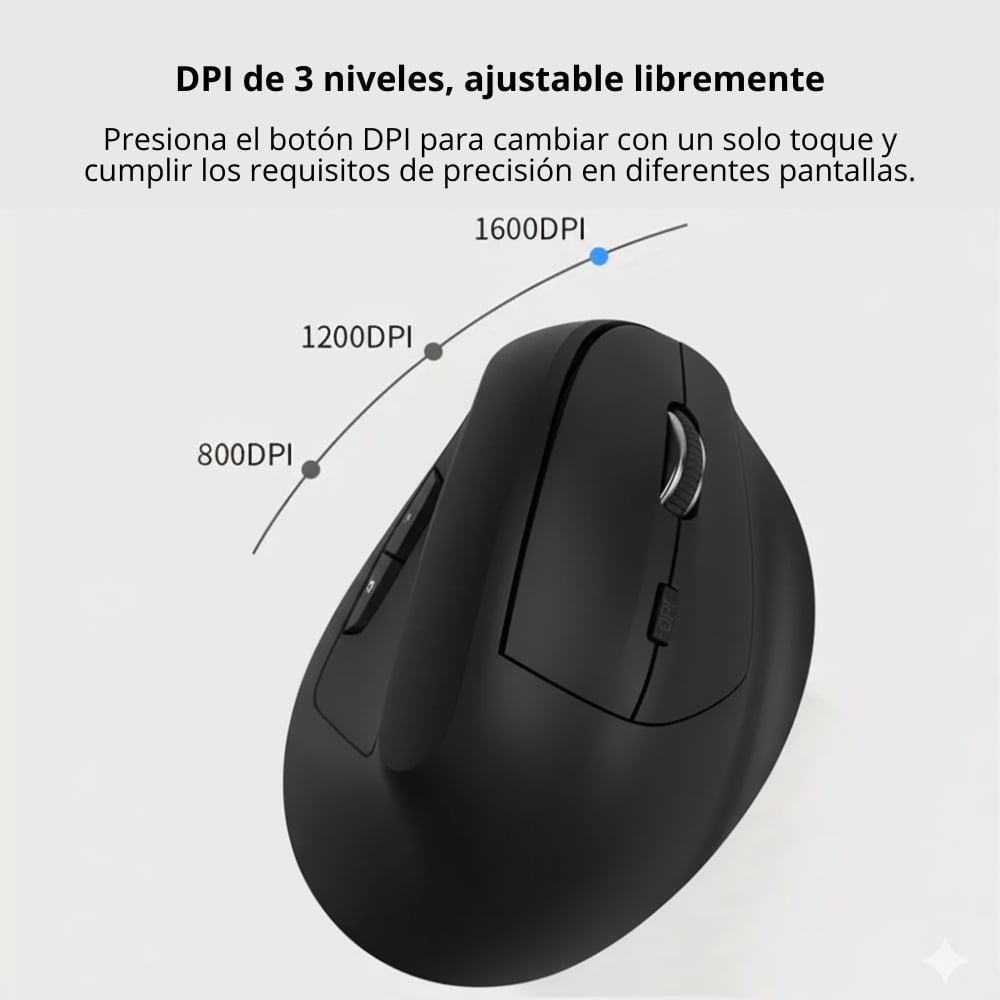 MOUSE ERGONÓMICO VERTICAL NEGRO - YELANDAR D7 - 4