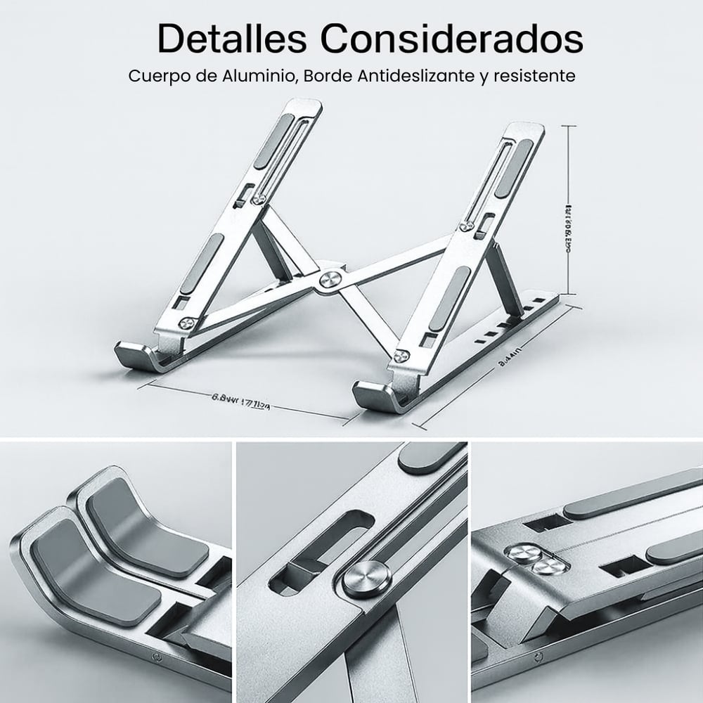 SOPORTE PORTÁTIL PLEGABLE DE ALUMINIO PARA LAPTOP Y TABLET BAIHUO - 4