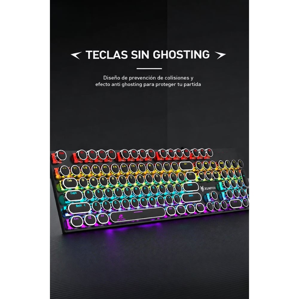 TECLADO MECÁNICO INALÁMBRICO RGB RETRO - 3