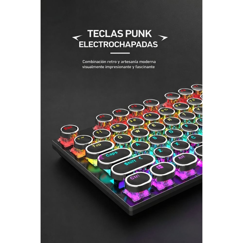 TECLADO MECÁNICO INALÁMBRICO RGB RETRO - 6