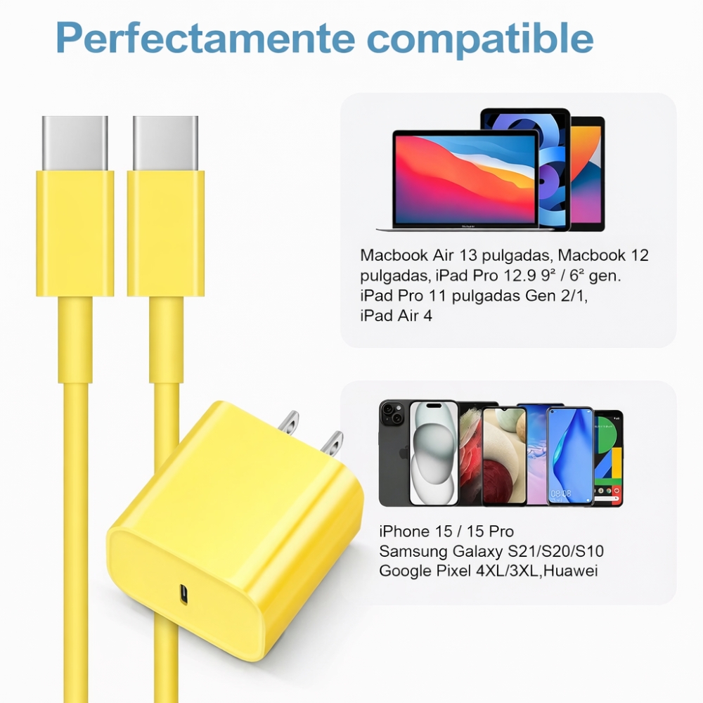 CARGADOR SAMSUNG 45W + CABLE TIPI C YELLOW EDITION - 2