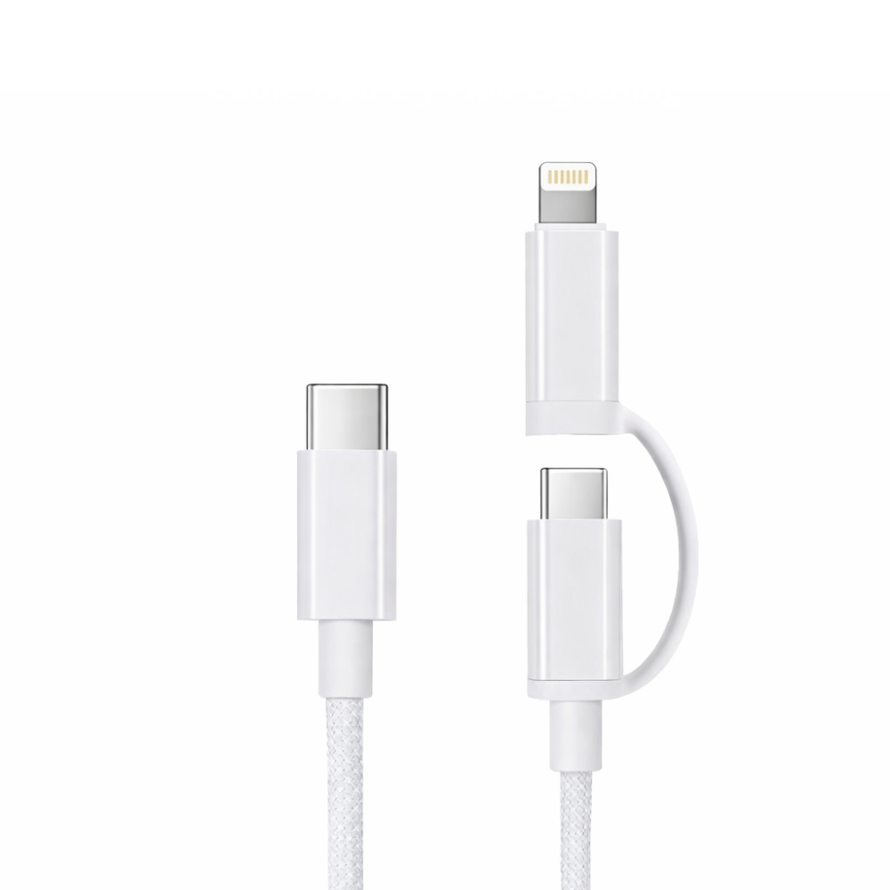 CABLE DE CARGA 3 EN 1 USB-C  LIGHTNING  USB-C - 1