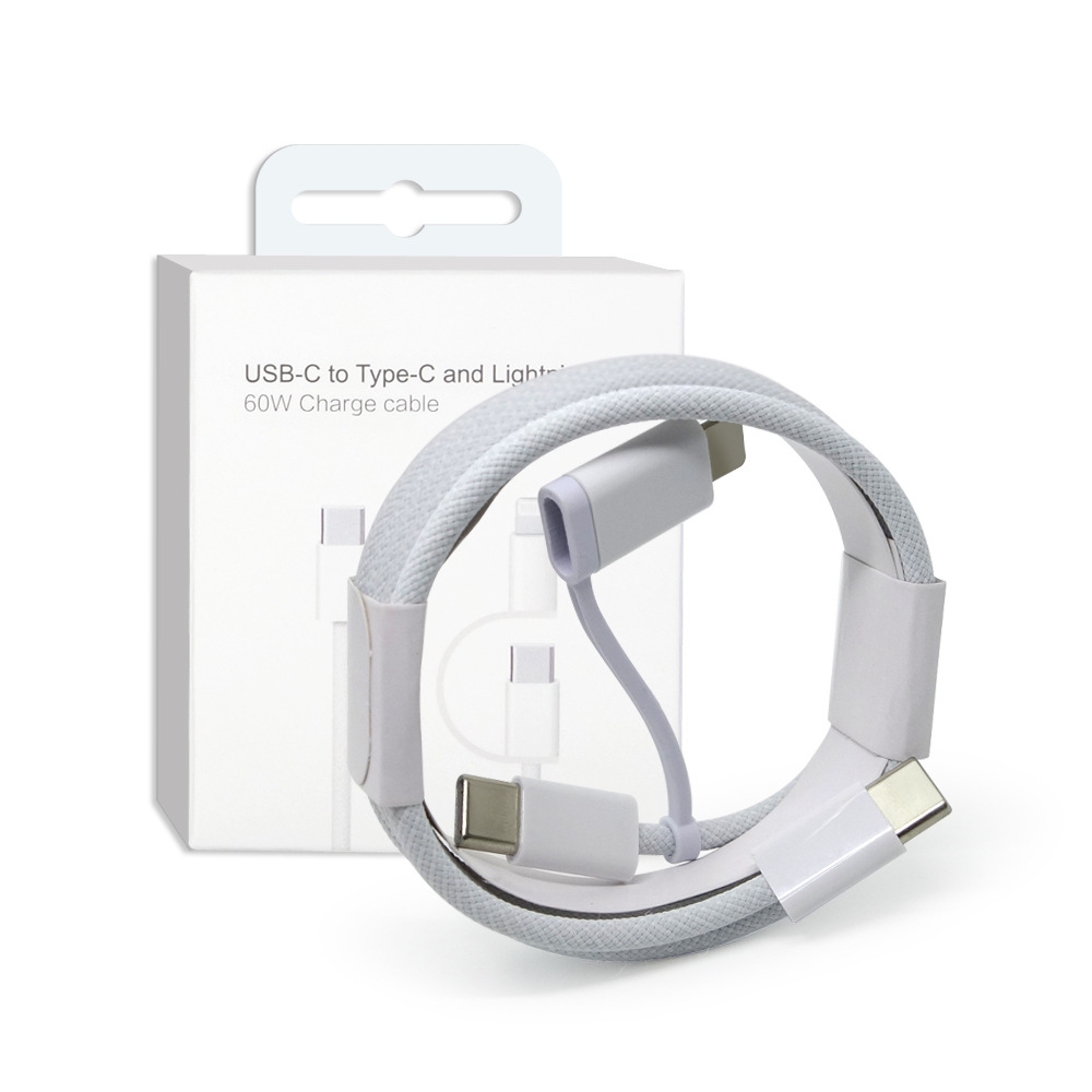 CABLE DE CARGA 3 EN 1 USB-C  LIGHTNING  USB-C - 2