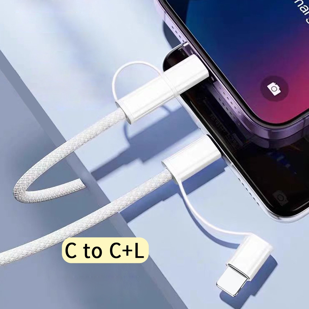 CABLE DE CARGA 3 EN 1 USB-C  LIGHTNING  USB-C - 4