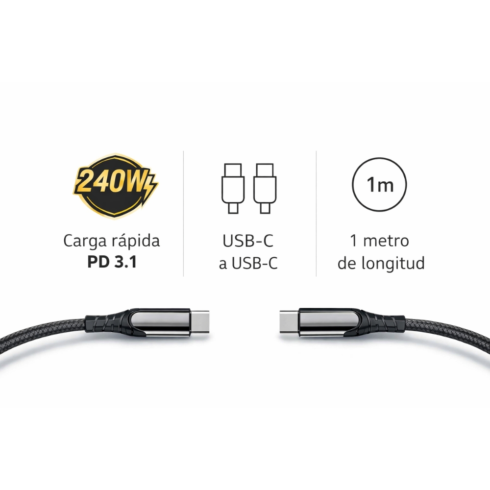 CABLE USB-C A USB-C LDNIO 240W PD 3.1 1 METRO - 4