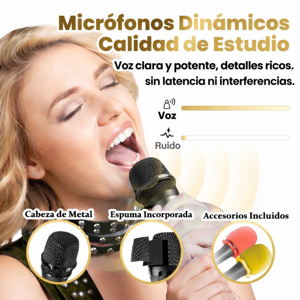 MICRÓFONO INALÁMBRICO DOBLE 2.4GHZ - 2