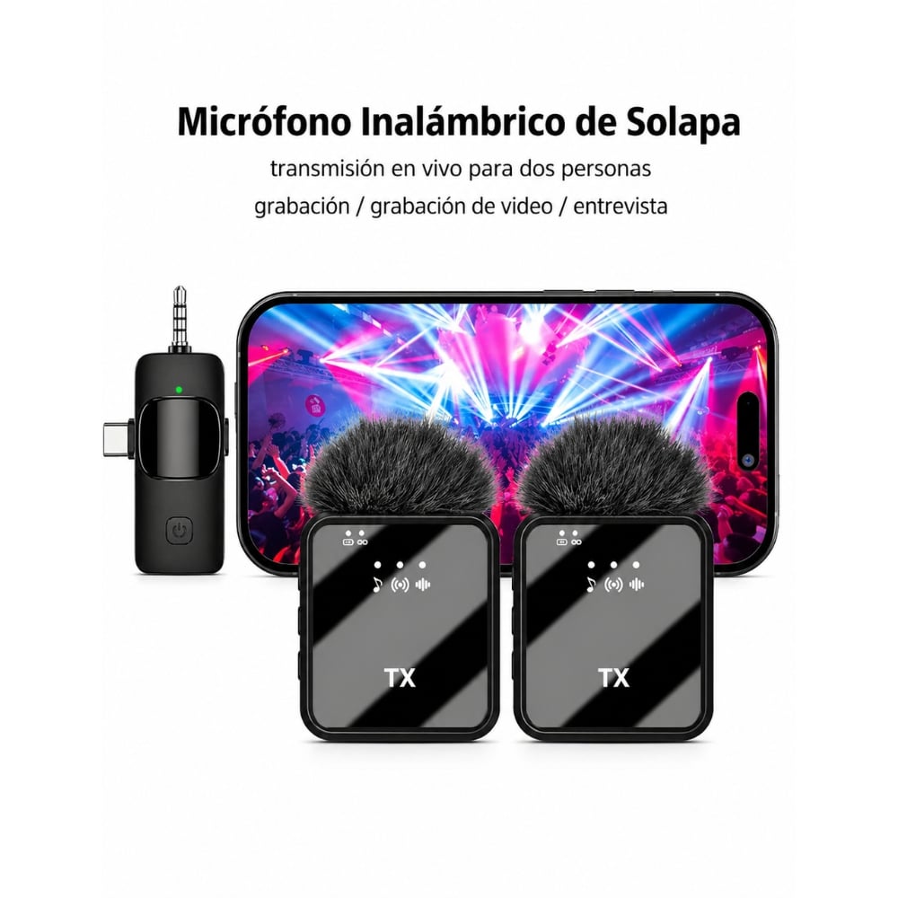 MICRÓFONO SOLAPERO INALÁMBRICO 3 EN 1 - 4