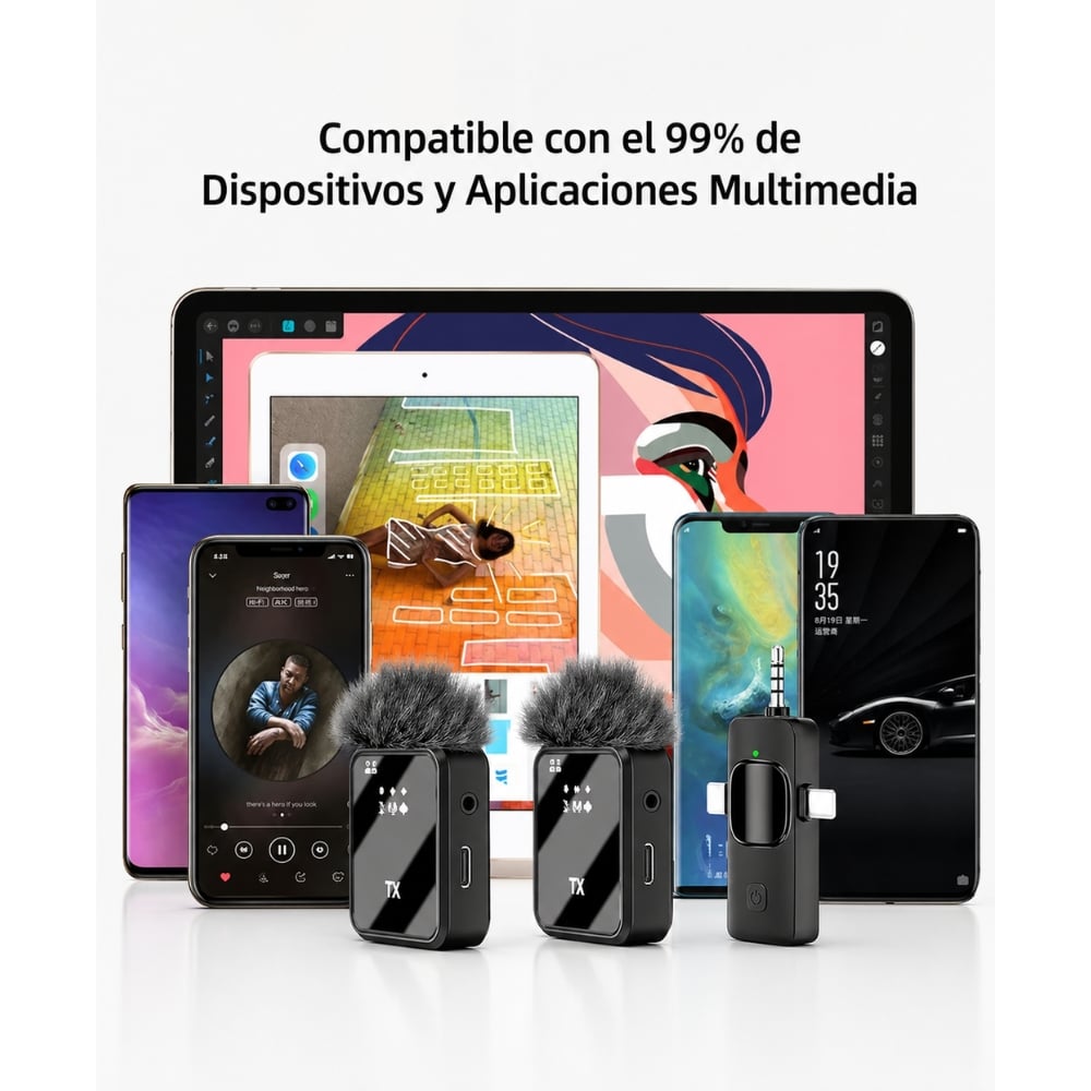 MICRÓFONO SOLAPERO INALÁMBRICO 3 EN 1 - 5