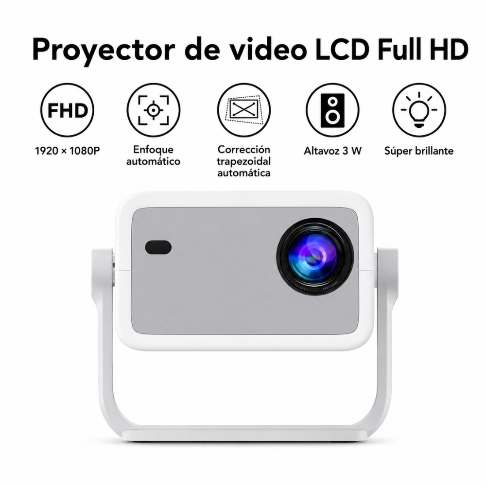 PROYECTOR FULL HD 1080P SMART WIFI BLUETOOTH 360° - 6