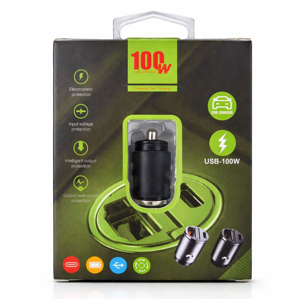 Cargador para Auto USB 100W de 2 Puertos invisible - 3