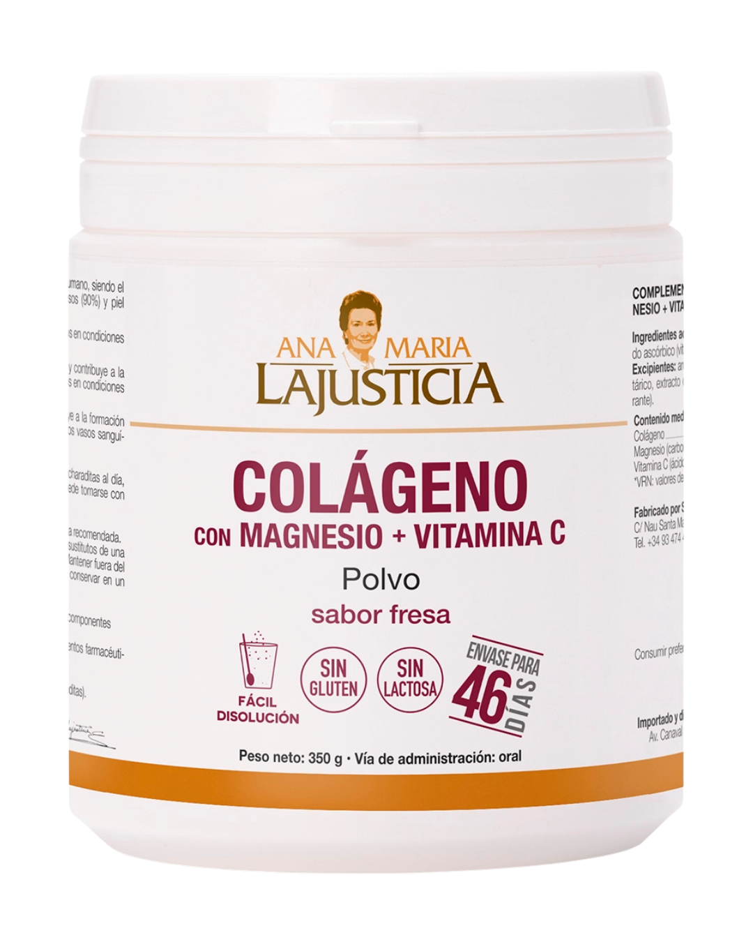 COLÁGENO CON MAGNESIO Y VITAMINA C SABOR FRESA - 1