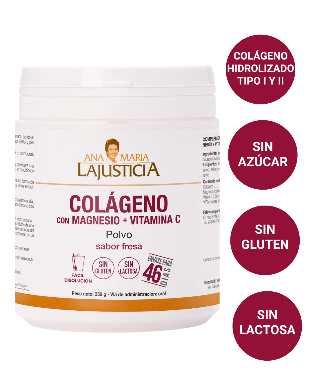 COLÁGENO CON MAGNESIO Y VITAMINA C SABOR FRESA - 3