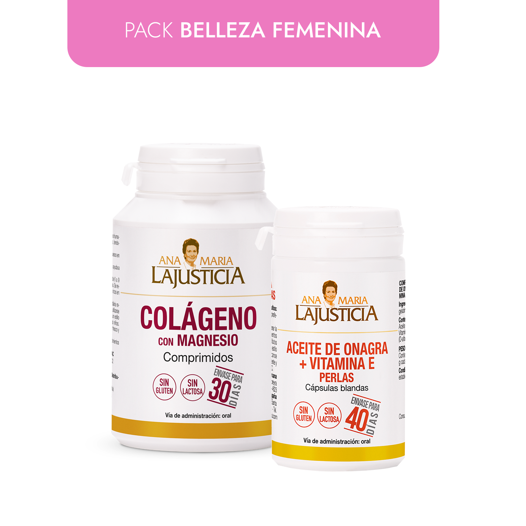 PACK BELLEZA FEMENINA  COLÁGENO CON MAGNESIO + ACEITE DE ONAGRA Y VITAMINA E - 1